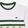 LACOSTE ULTRA-DRY LOGO STRIPE PIQUE TENNIS T-SHIRT Men’s -GREEN-WHITE -001