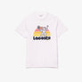 LACOSTE WASHED EFFECT TENNIS PRINT T-SHIRT Men’s -WHITE-001