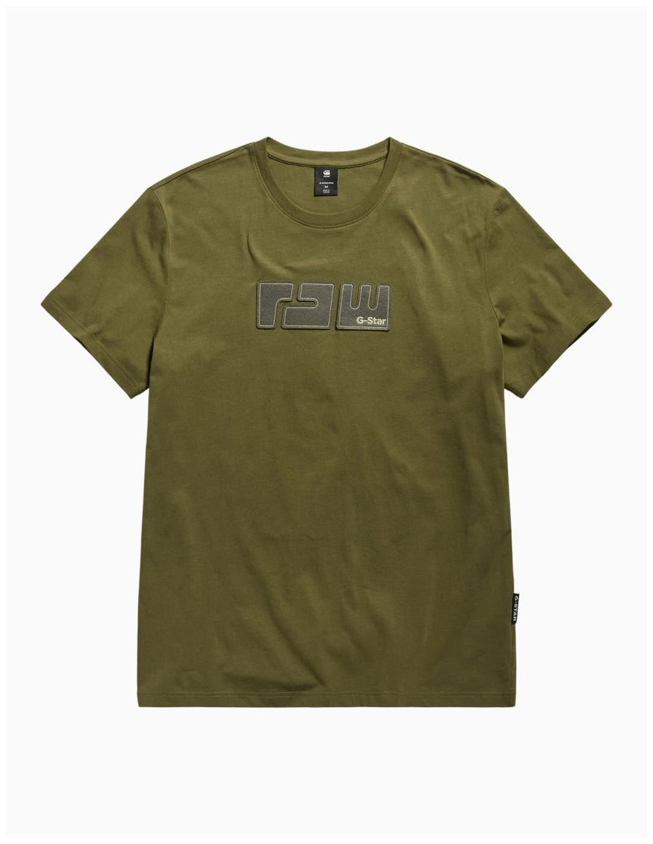 G-Star RAW FELT LOGO R T Men's -DARK OLIVE – Moesports