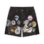 Godspeed Patchwork Denim Shorts Men's- Black