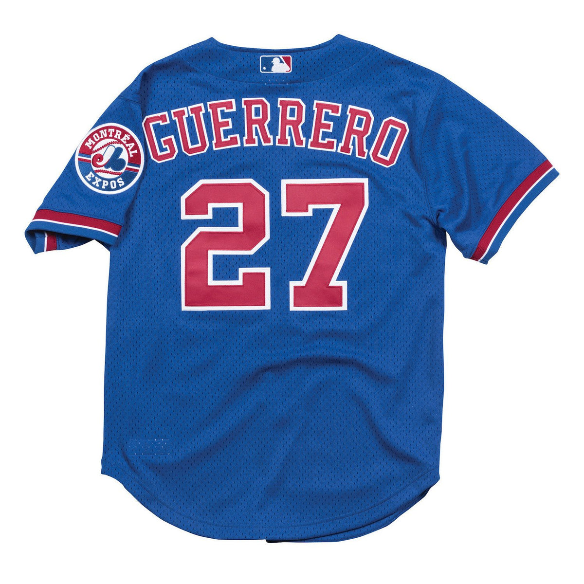 Men's Mitchell & Ness Vladimir Guerrero Royal Montreal Expos Cooperstown Collection Mesh Batting Practice Button-Up Jersey
