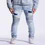 CRYSP DENIM ATLANTIC DENIM MENS -  LIGHT BLUE PATCHWORK