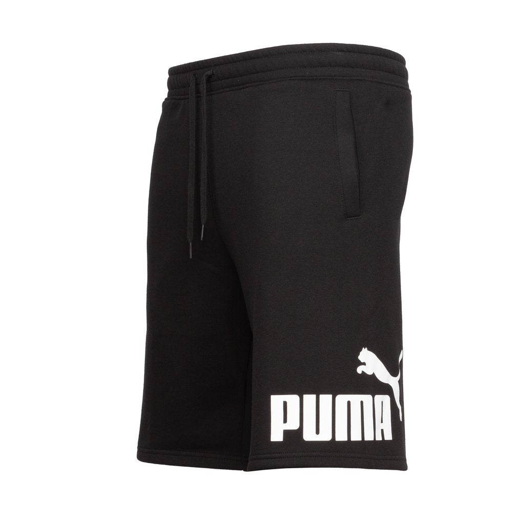 PUMA BIG FLEECE LOGO 10 SHORTS - Men’s- BLACK -PUMA WHITE