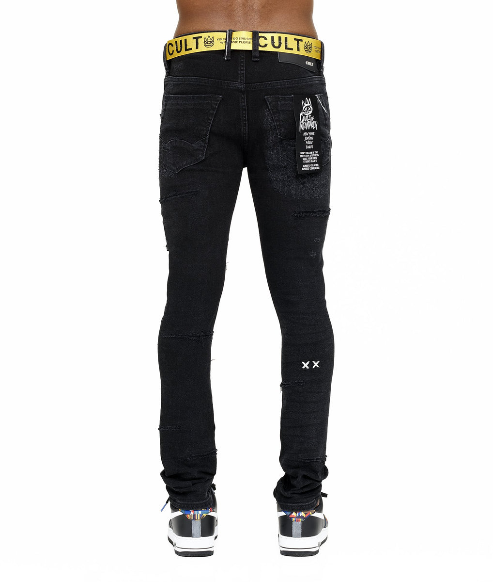 Cult of Individuality PUNK SUPER SKINNY STRETCH BELTED JEAN Men's