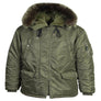 Schott N.Y.C  NYLON FLIGHT LONG SATIN N3B - OLIV - Moesports