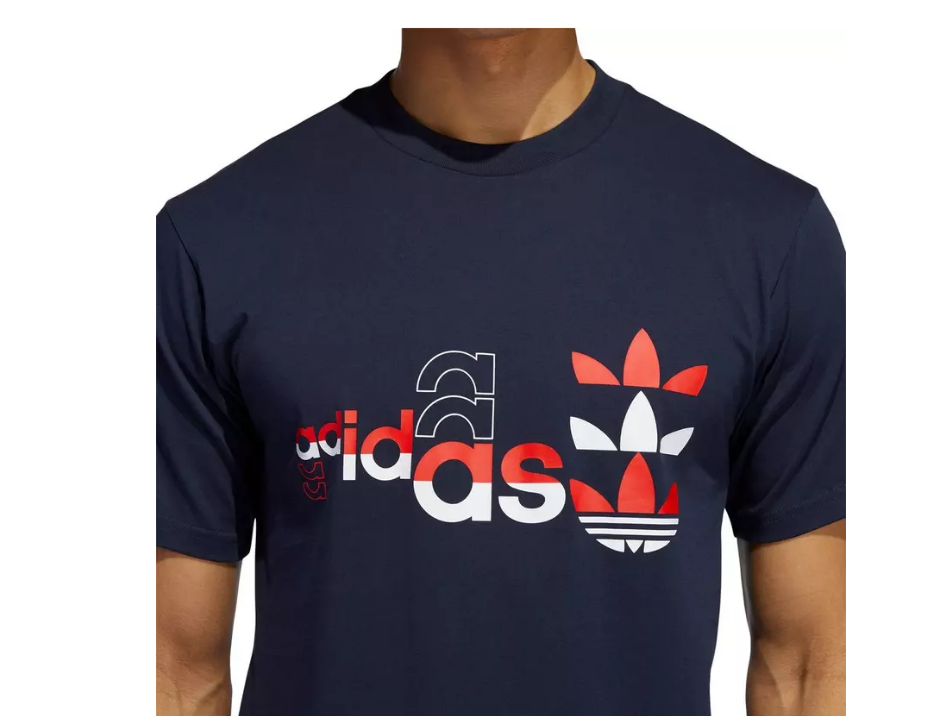 Adidas Original LOGO RED Moesports T-SHIRT SS - TEE PLAY – Men\'s NAVY