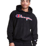Champion FLC REVERSE WEAVE PULL OVER SCRIPT HOOD Men’s -  BLACK RED