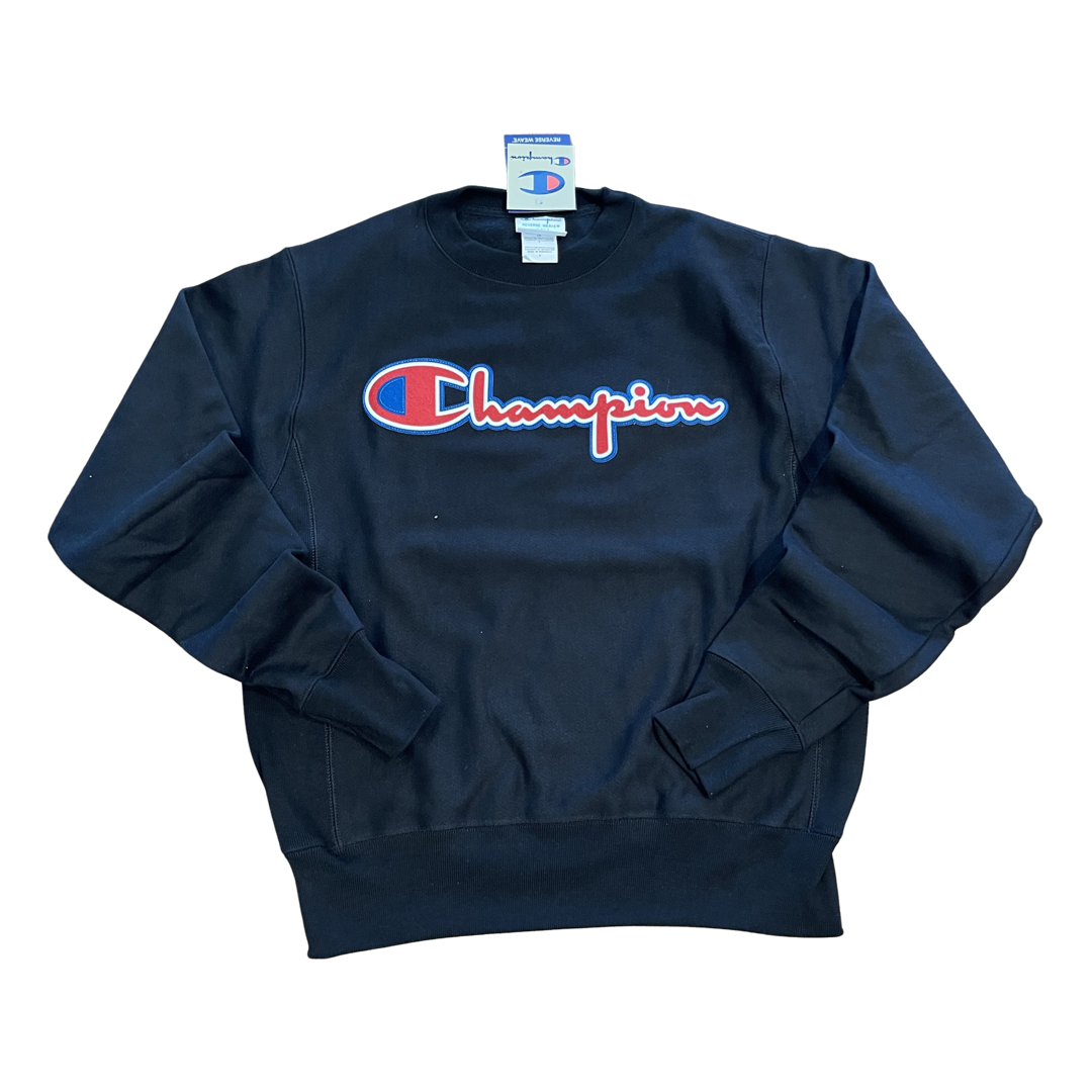 Champion FLC CREW NECK REVERSE WEAVE SCRIPT Men s BLACK RED