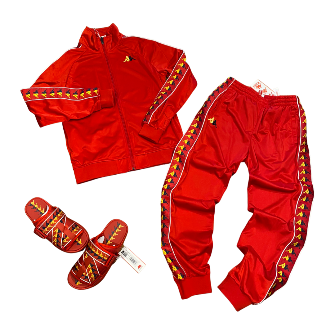 Kappa 222 BANDA CARAMBIE TRACKSUIT Men s RED YELLOW DK BLUE DK WHITE