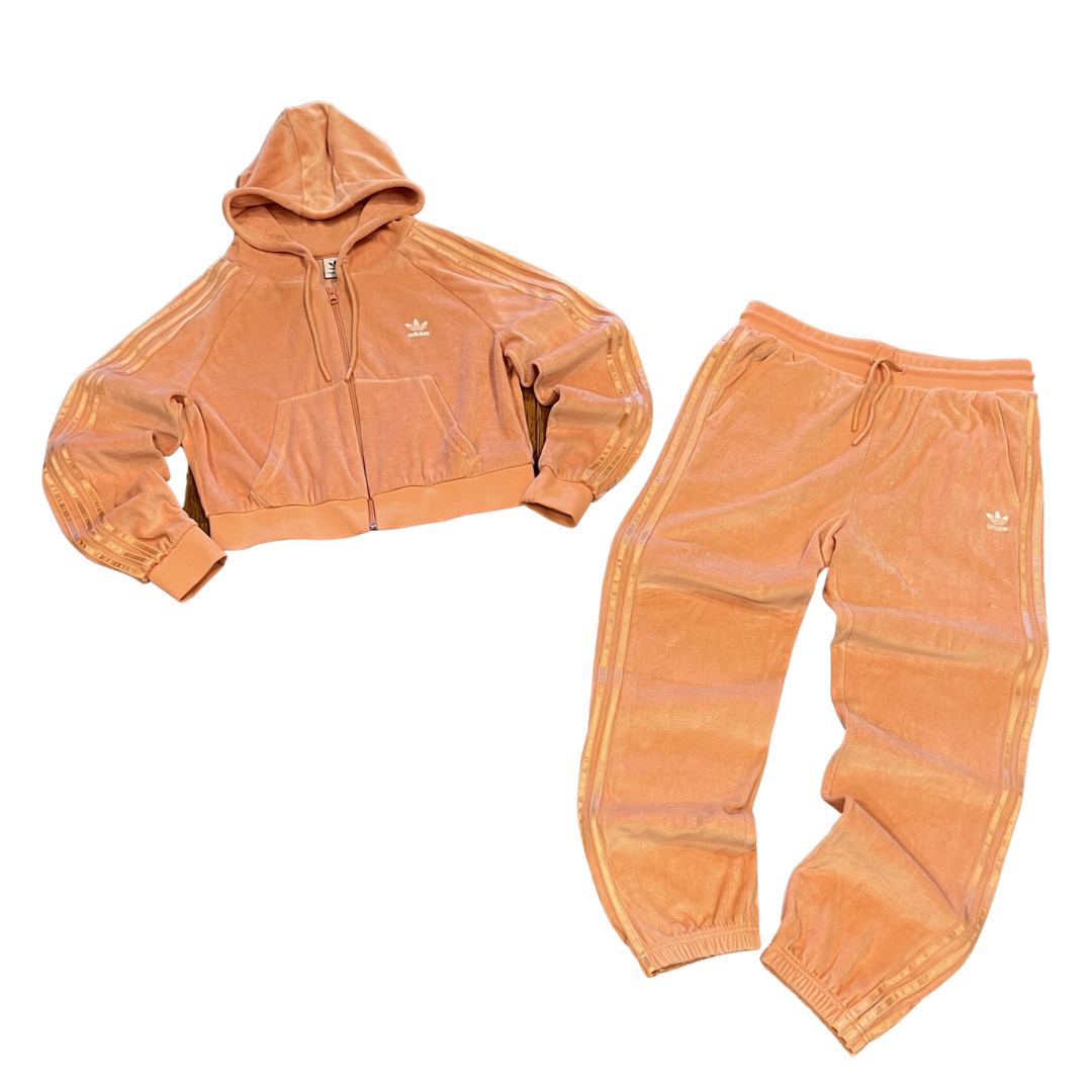 Adidas velour tracksuit best sale womens