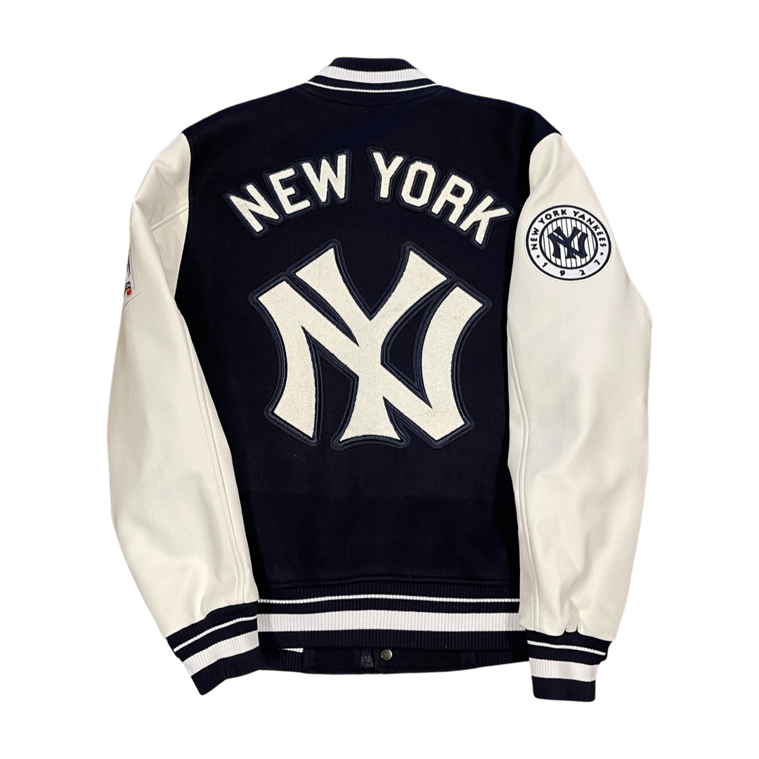 New York Yankees Jacket Men 2XL Mitchell Ness Blue Leather MLB