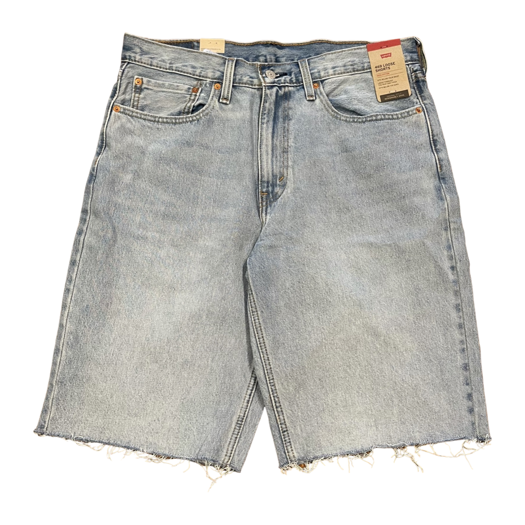 Levis Strauss Co 469 LOOSE JEANS SHORTS Men's Light blue wash