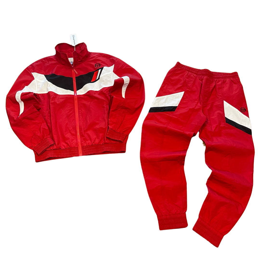 Red sergio tacchini tracksuit hotsell