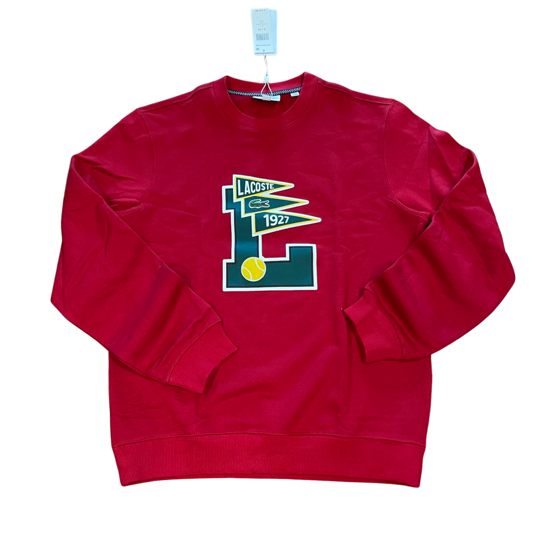 Lacoste burgundy best sale sweatshirt