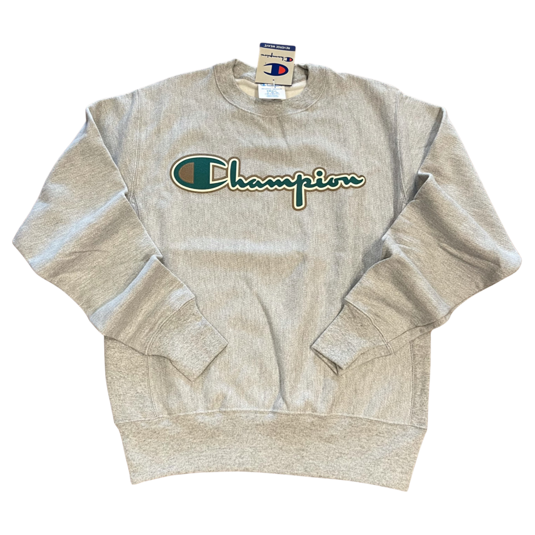 Champion FLC CREW NECK REVERSE WEAVE SCRIPT Men s GREY GREEN