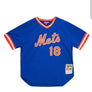 Mitchell & Ness MLB JERSEY-pullover - NEW YORK METS 86 -MENS-ROYAL BLUE ORANGE