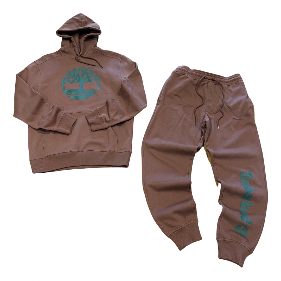 Timberland CORE LOGO HOODY SWEATSUIT SET Men s BROWN