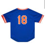 Mitchell & Ness MLB JERSEY-pullover - NEW YORK METS 86 -MENS-ROYAL BLUE ORANGE