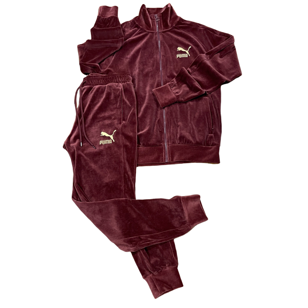 Burgundy hot sale puma tracksuit