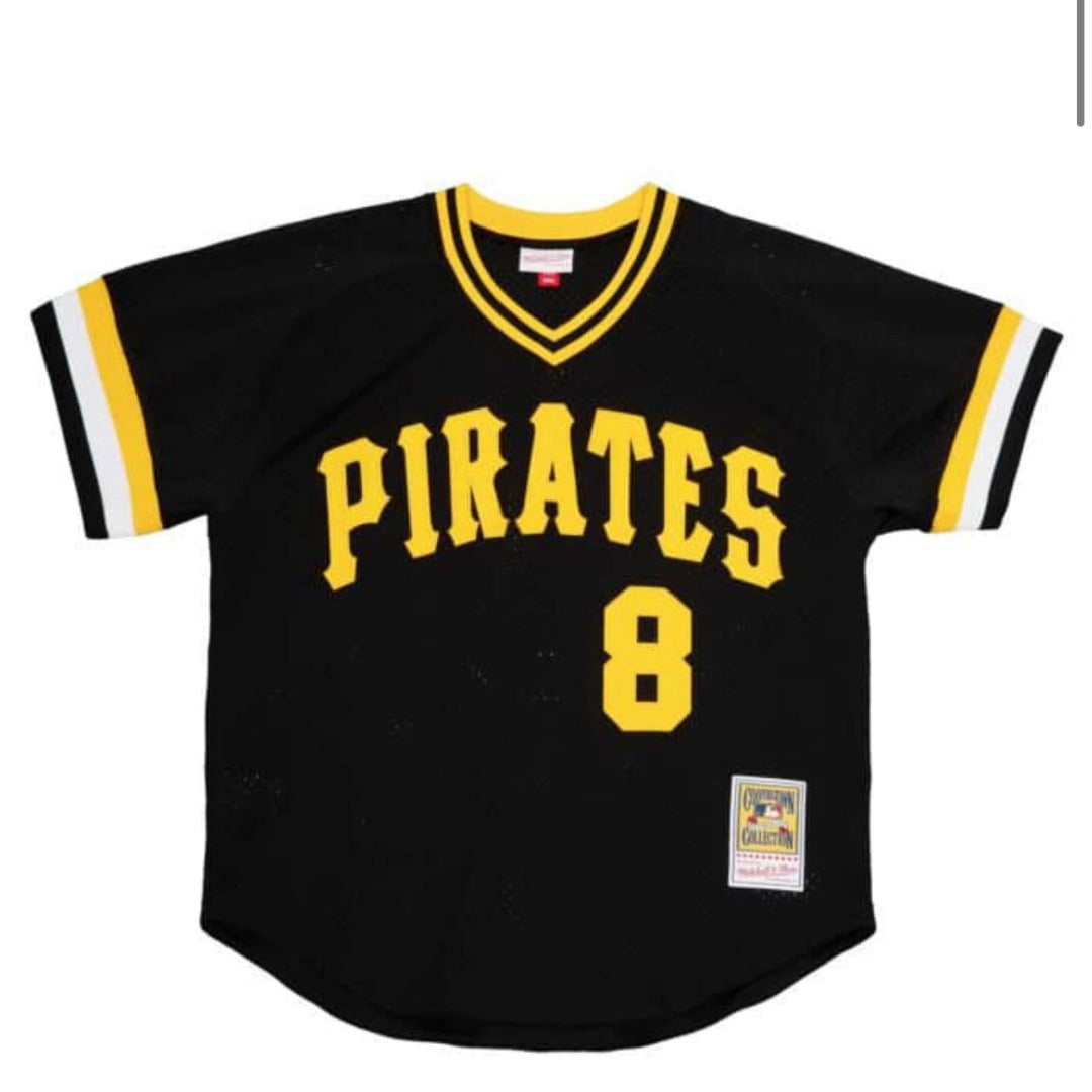 Mitchell Ness Pittsburgh Pirates Jersey Mens Large 44 Black Gold