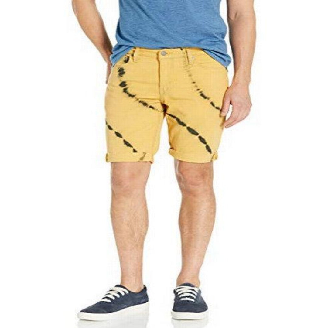 Mens yellow 2025 denim shorts