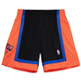 MITCHELL & NESS - NBA SWINGMAN ROAD -SHORTS - KNICKS 1998 - MENS -BLACK ROYAL /ORANGE