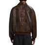 AVIREX LIMITED EDITION CROC ICON LEATHER JACKET Men’s ESPRESSO  BROWN