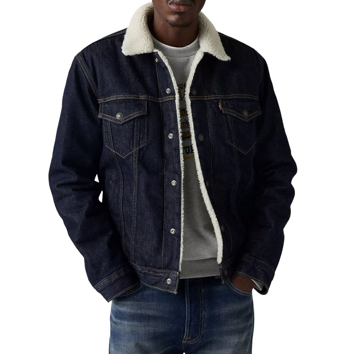 Levis Strauss & Co SHERPA TRUCKER JACKET Men’s - DARK BLUE