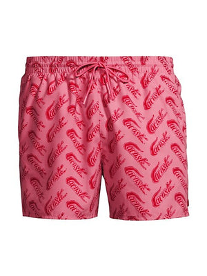 Lacoste GRAPHIC LOGO SWIMWEAR Short Men’s -RED WHITE -AY1