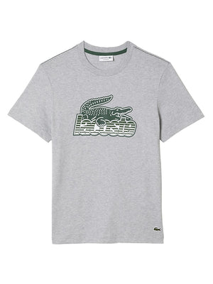 LACOSTE REGULAR FIT LOGO JERSEY CREW NECK T SHIRT Men s GREY CHINE CCA