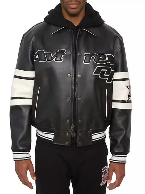 AVIREX BROOKLYN LEATHER JACKET Men’s -BLACK