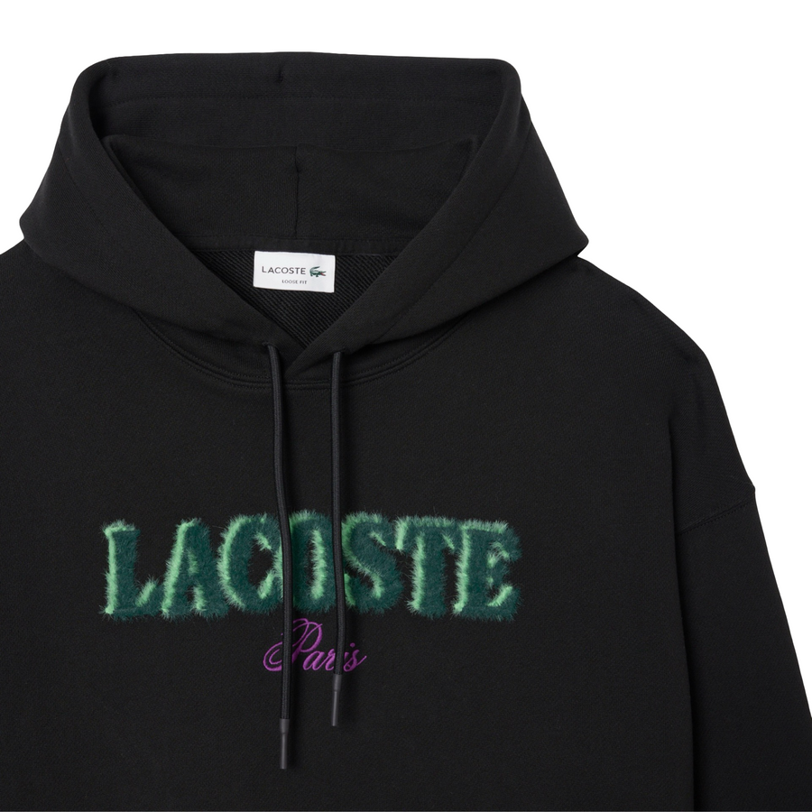 LACOSTE LOOSE FIT PARIS HOODIE FLEECE -Men’s -BLACK-031