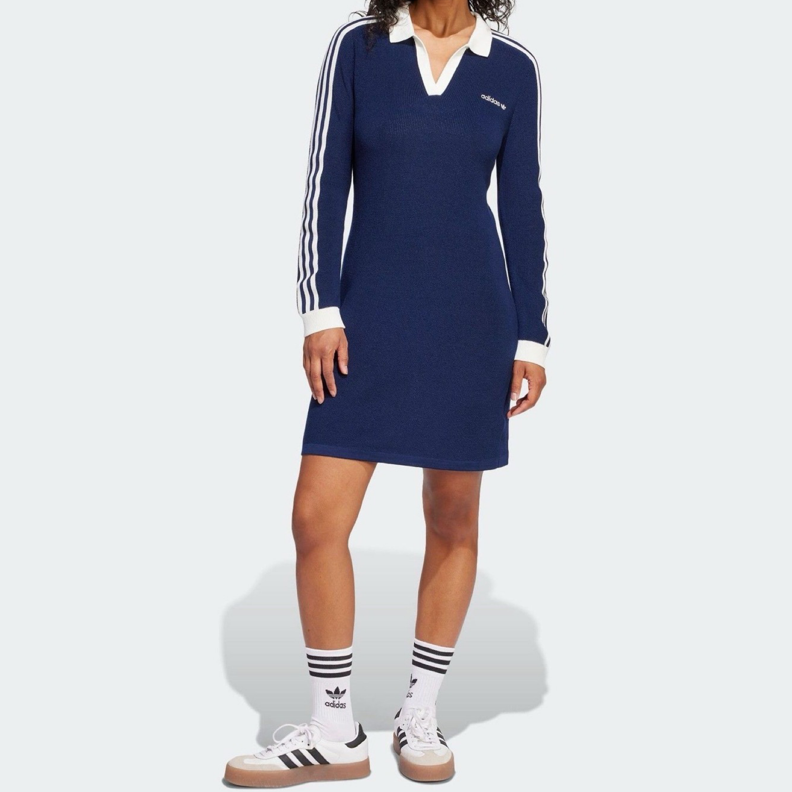 adidas Knitted Polo Dress Night Indigo L - Womens Originals Skirts & Dresses adidas Knitted Polo Dress Night Indigo L - Womens Originals Skirts & Dresses