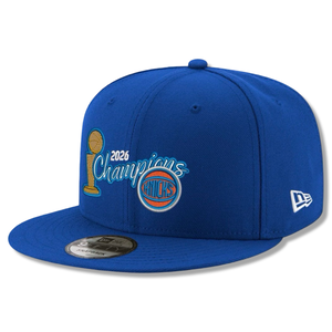 NEW ERA 950 CHAMPIONS 2026 NEW YORK KNICKS TROPHY SNAPBACK-ROYAL BLUE