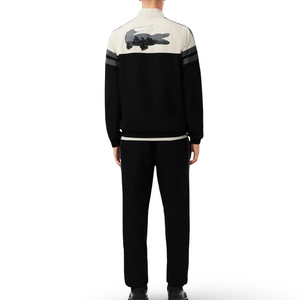 LACOSTE REGULAR FIT LANDSCAPE CROCODILE TRACKSUIT- Men's- BLACK