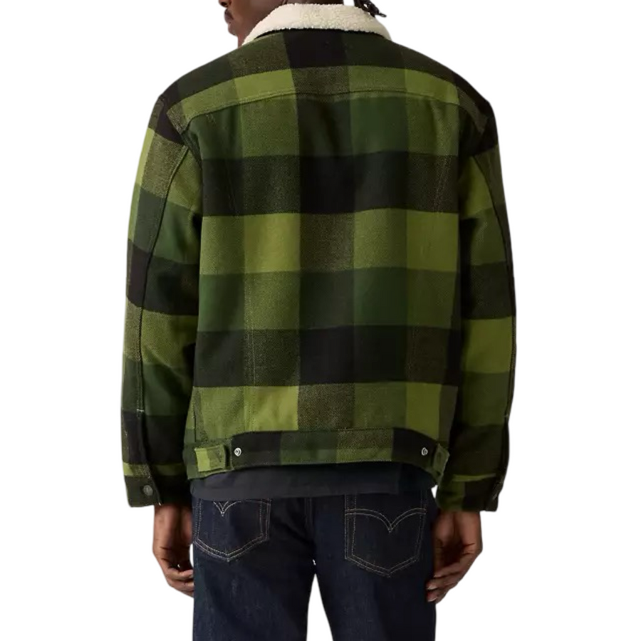 Levis Strauss & Co TRUCKER SHERPA JACKET Men’s -GREEN BLACK