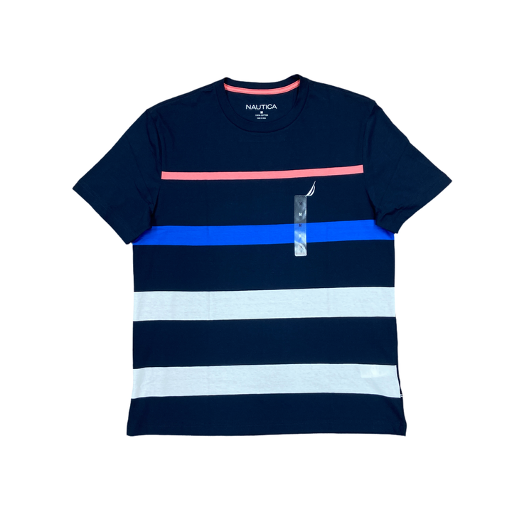 Nautica STRIPE CREWNECK  TEE SHIRT Men’s -4NV NAVY