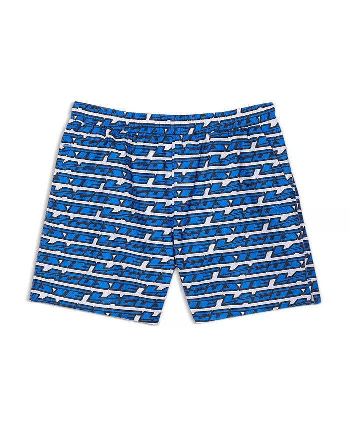 Lacoste TWO TONE PRINT TRUNKS SWIMWEAR Short Men’s -WHITE/BLUE