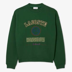 LACOSTE LOOSE-FIT HERITAGE EMBROIDERY FLEECE SWEATSHIRT -Men’s-GREEN-132