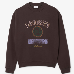 LACOSTE LOOSE-FIT HERITAGE EMBROIDERY FLEECE SWEATSHIRT -Men’s-BROWN-SKB