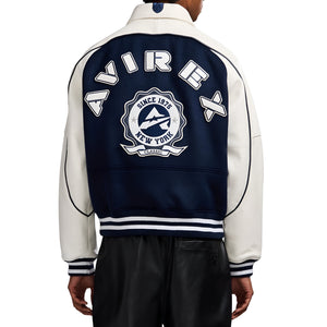 Avirex Classic Wool Leather Varsity Jacket Men’s -NAVY BLAZER/MARINE