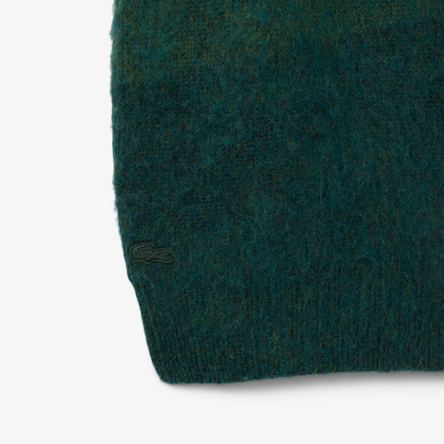 LACOSTE CLASSIC FIT LANDSCAPE ALPACA WOOL  SWEATER -Men’s-GREEN/ BLUE