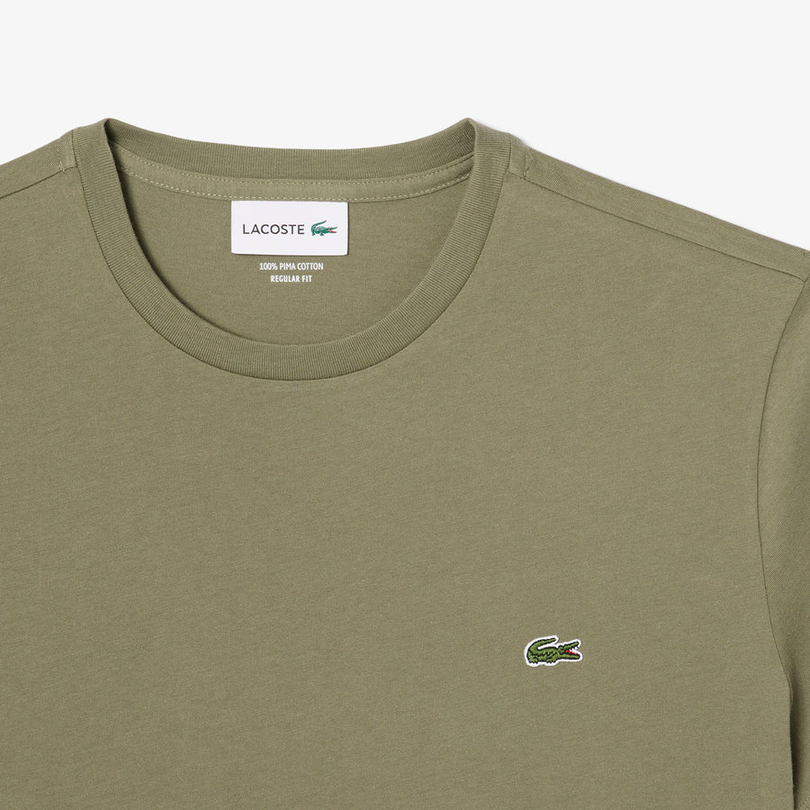 LACOSTE Regular fit CREW NECK T-SHIRT Men’s -KHAKI GREEN-BMY