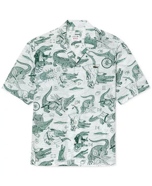 LACOSTE - RELATED FIT NETFLIX SHORT SLEEVE PRINTED SHIRTS Men’s -WHITE-C50