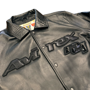 AVIREX ALL STAR HOCKEY LEATHER JACKET Men's -JET BLACK – Moesports