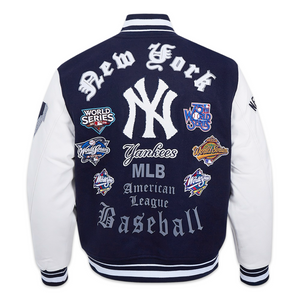 Pro Standard LUXURY ATHLETIC COLLECTION MASH UP JACKET NEW YORK METS Men’s-NAVY BLUE WHITE