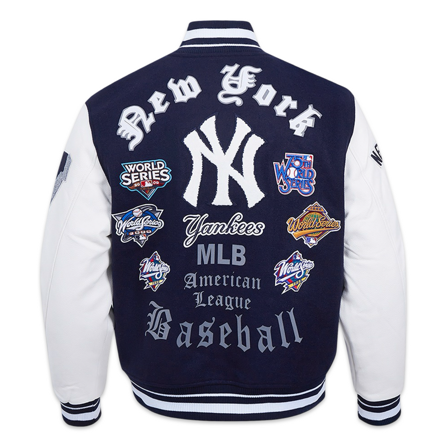 Pro Standard LUXURY ATHLETIC COLLECTION MASH UP JACKET NEW YORK METS Men’s-NAVY BLUE WHITE