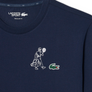 LACOSTE  ULTRA DRY PRINTED TENNIS CREW NECK T-SHIRT Men’s -NAVY BLUE-166