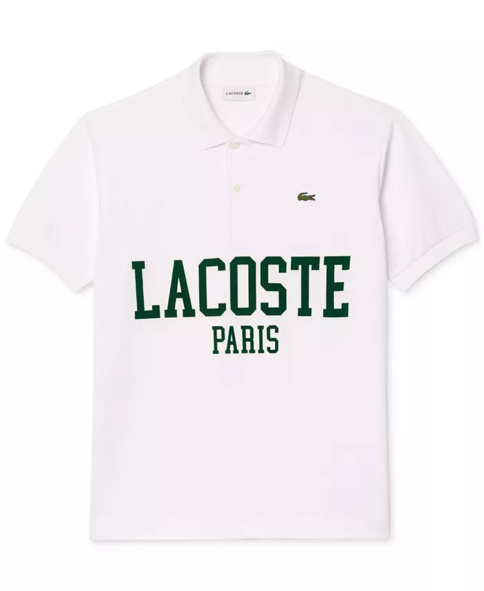 LACOSTE FLOCKED PIQUE PARIS POLO SHIRT Men s WHITE 001