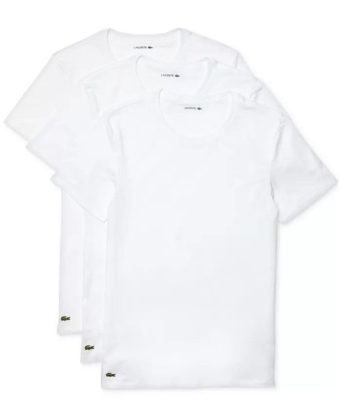 LACOSTE CREW NECK SLIM FIT T-Shirt 3 PACK Men’s - WHITE